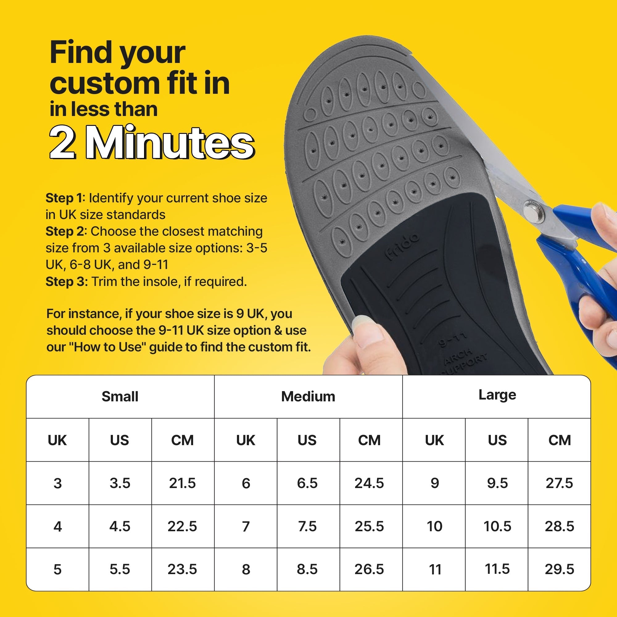 Frido Arch Support Semi Rigid Insoles