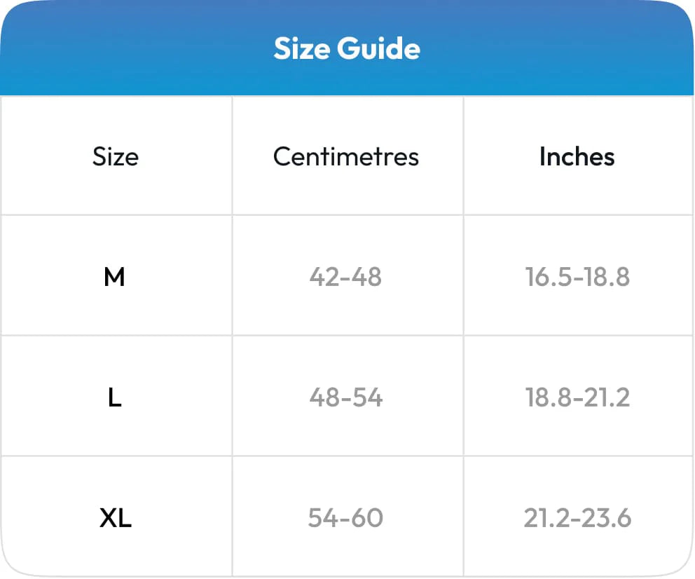 Size Chart - Frido Active Knee Cap Support