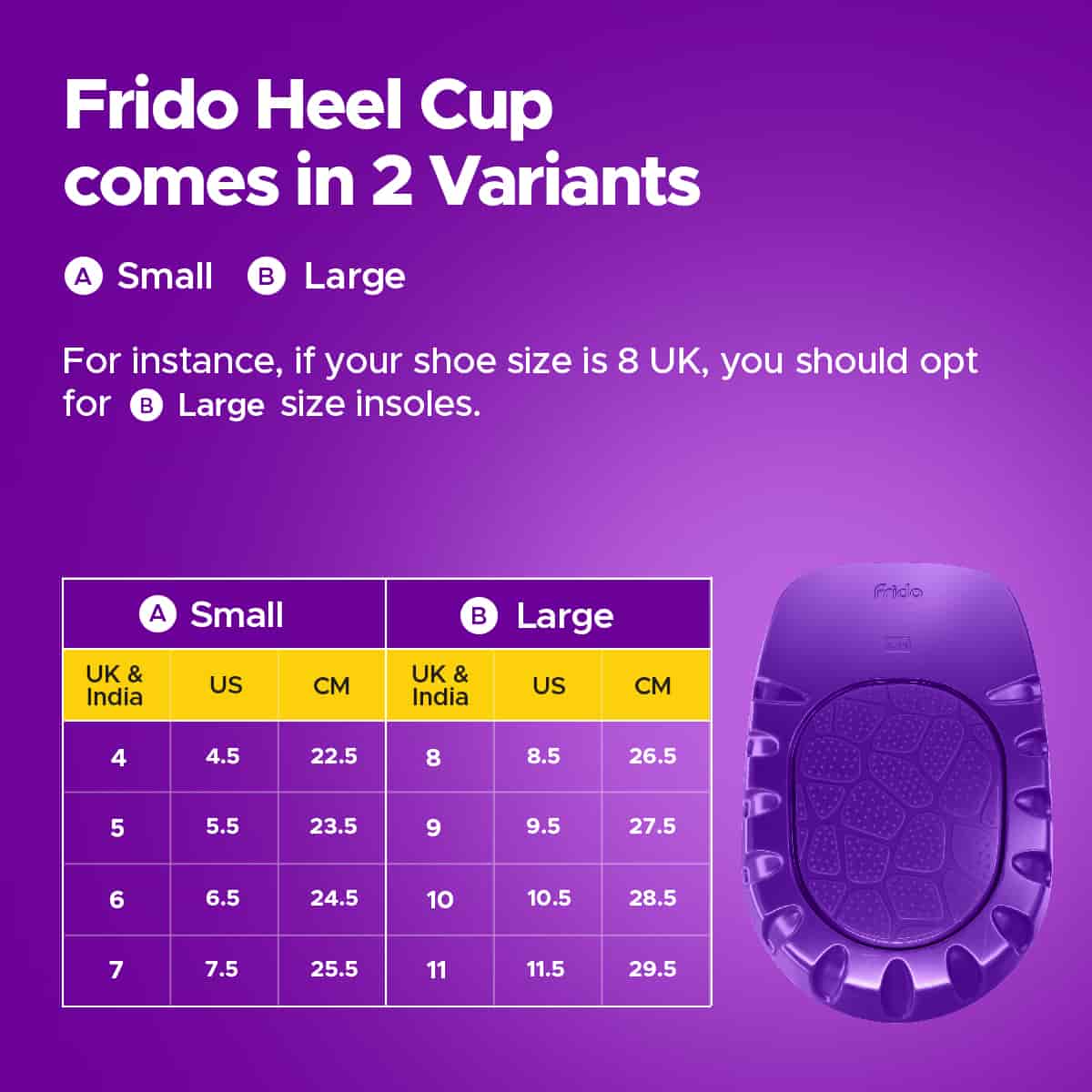 Size Chart - Frido Orthopedic Heel Pad