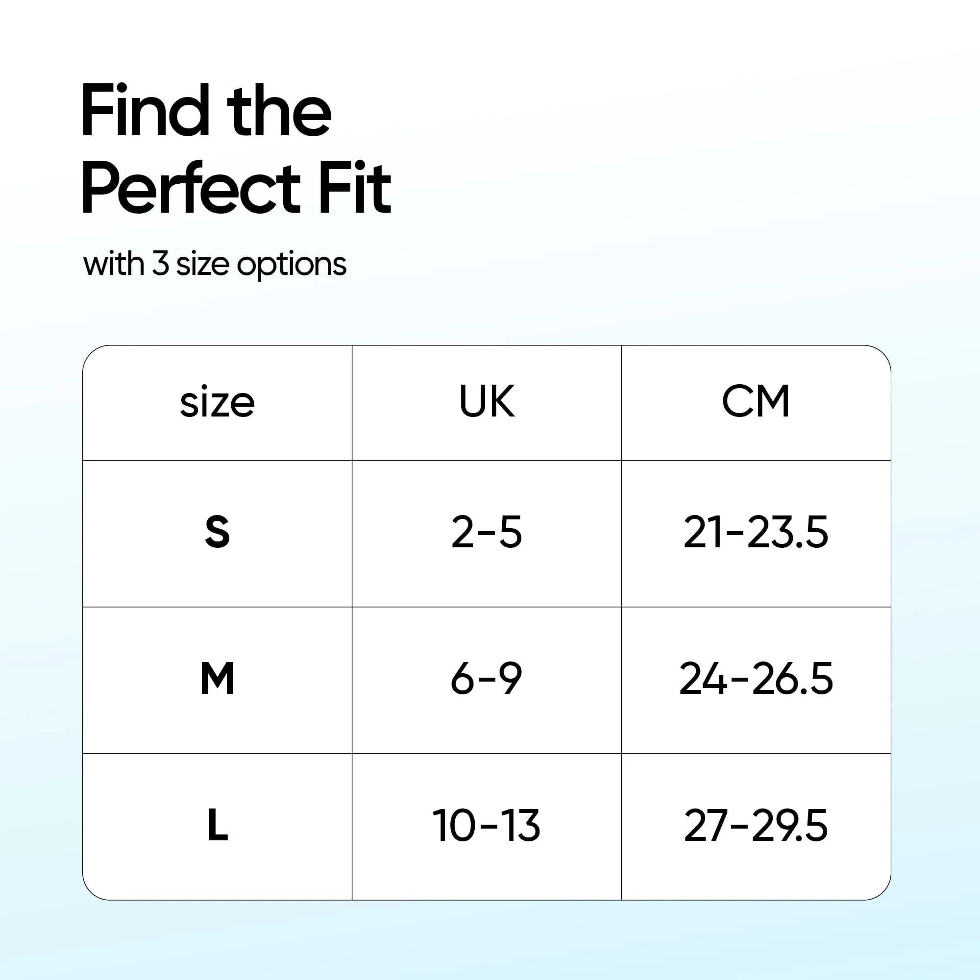 Size Chart - Frido Active Socks